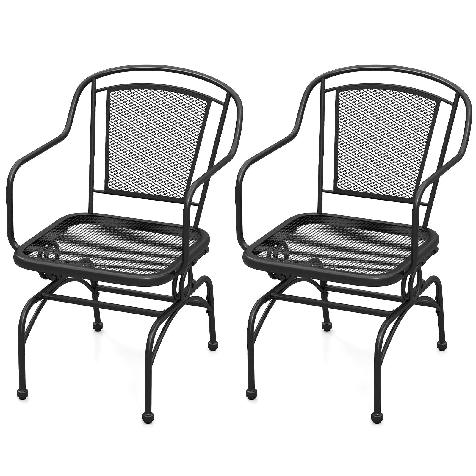 Tangkula Outdoor Rocking Chair Set with Steady Rocking Function